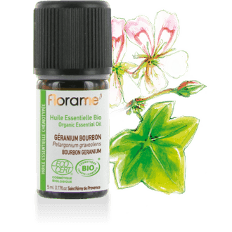 Geranium Bourbon eteerinen öljy (rosat) Pelargonium Graveleons 5 ml - Hahtuva